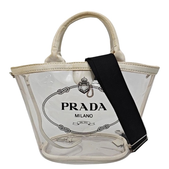 Prada Canapa Tote Bag, Plexi PVC - Picture 2 of 7